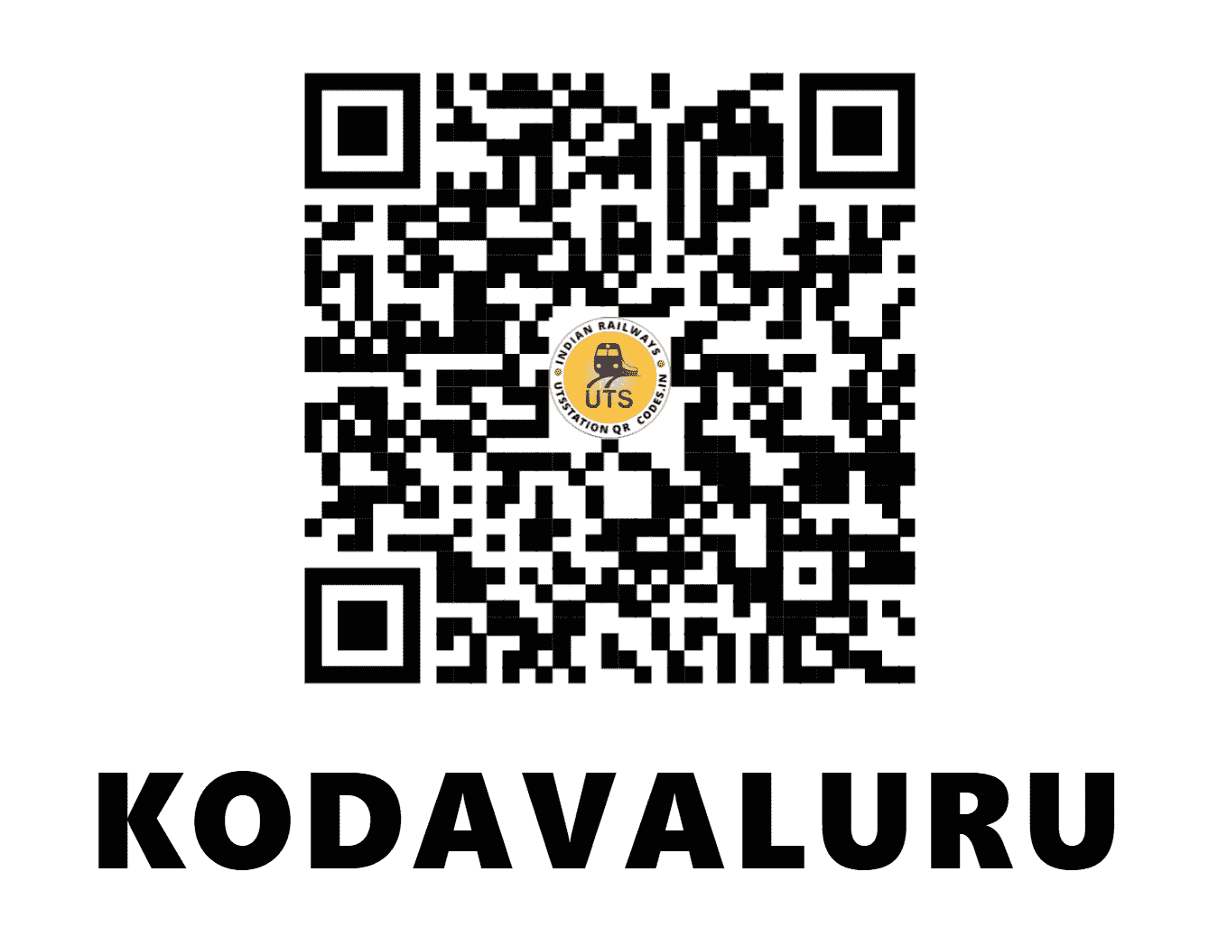 UTS QR Code for KODAVALURU - KJJ - SC (ANDHRA PRADESH)